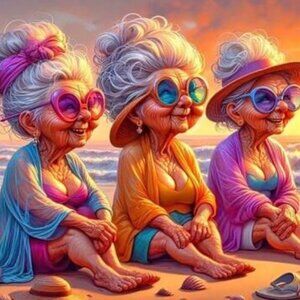 Grandmas at the Beach 5D Diamond Painting Kit #4